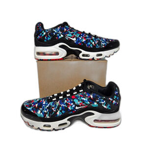 Nike Air Max Plus GS Black Hyper Blue Print Sneakers | Women's Size 7/Youth 5.5